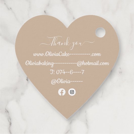 Homemade cake snoepje bedankjes labels (Achterkant)