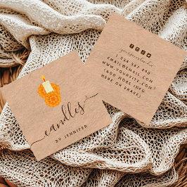 Homemade Candles Kraft Style Paper & Social Media Vierkante Visitekaartje