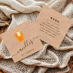 Homemade Candles Kraft Style Paper & Social Media Vierkante Visitekaartje