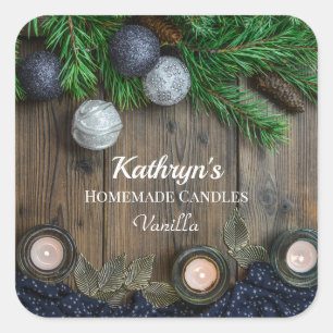 Homemade Candles Personalized Vierkante Sticker