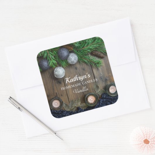Homemade Candles Personalized Vierkante Sticker (Envelop)