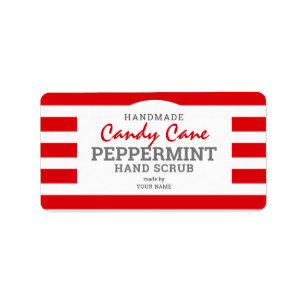 Homemade Candy Cane Peppermint Hand Sugar Scrub Etiket