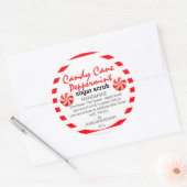 Homemade Candy Cane Peppermint Sugar Scrub DIY Ronde Sticker (Envelop)