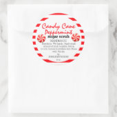 Homemade Candy Cane Peppermint Sugar Scrub DIY Ronde Sticker (Tas)