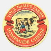 Homemade Cheese Banner Label Sjabloon (Voorkant)