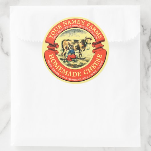 Homemade Cheese Banner Label Sjabloon (Tas)