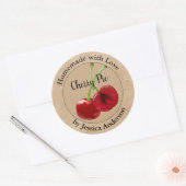 Homemade Cherry Pie Kraft Classic Round Sticker (Envelop)