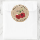 Homemade Cherry Pie Kraft Classic Round Sticker (Tas)