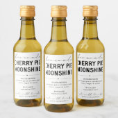 Homemade Cherry Pie Moonshine Label personaliseren Wijn Etiket (Flessen)