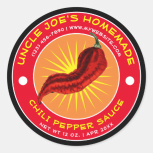 Homemade Chili Pepper Sauce Ronde Sticker