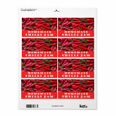 Homemade chilli jam label (Full Sheet)