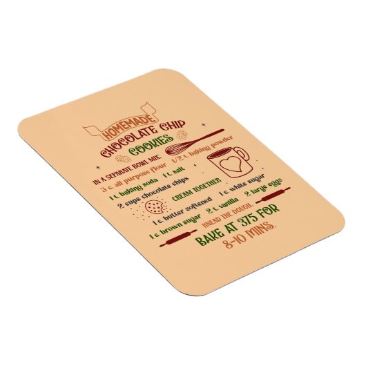 Homemade Chocolade Chip Cookies Recept Magneet (Rechterzijde)