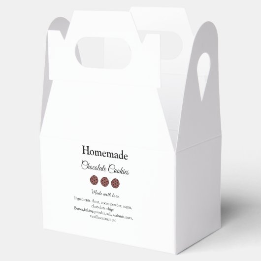 Homemade chocolade koekjes gemaakt met liefde voeg bedankdoosjes (Geopend)