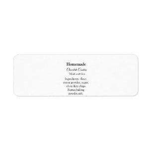 Homemade chocolade koekjes gemaakt met liefde voeg etiket