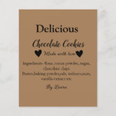 Homemade chocolade koekjes gemaakt met liefde voeg flyer (Achterkant)