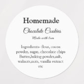 Homemade chocolade koekjes gemaakt met liefde voeg labels (Design 2)