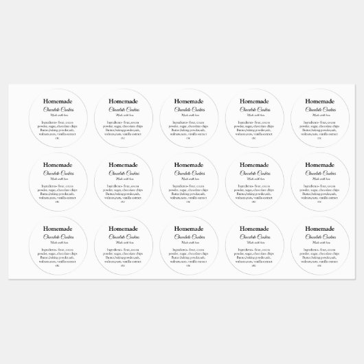 Homemade chocolade koekjes gemaakt met liefde voeg labels (Vel)