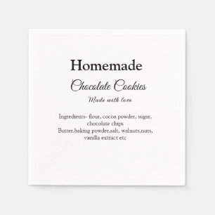 Homemade chocolade koekjes gemaakt met liefde voeg servet
