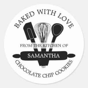 Homemade Chocolate Chip Cookies, gebak met liefde Ronde Sticker