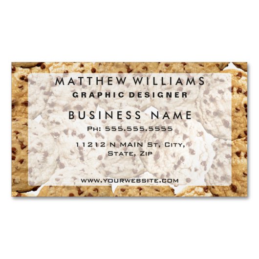 Homemade Chocolate Chip Cookies Magnetisch Visitekaartje (Voorkant)