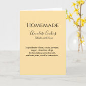 Homemade chocolate cookies made with love add text kaart (Gele Bloem)