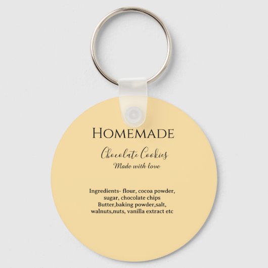 Homemade chocolate cookies made with love add text sleutelhanger (Voorkant)