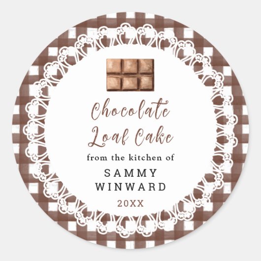 Homemade Chocolate Loaf Cake Label (Voorkant)