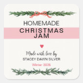 Homemade Christmas Jam Canning Sticker (Voorkant)