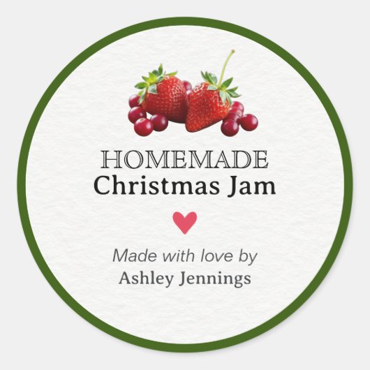 Homemade Christmas Jam Label | Custom Sticker (Voorkant)