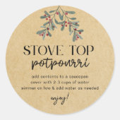 Homemade Christmas Stovetop Potpourri Holiday Gift Ronde Sticker (Voorkant)