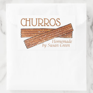 Homemade Churros Fried Churro Pastry gemaakt door Rechthoekige Sticker