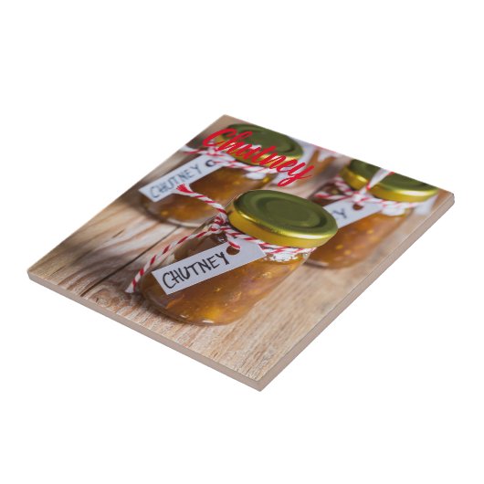 Homemade Chutney uienananananas cadeau Tegeltje (Zijkant)