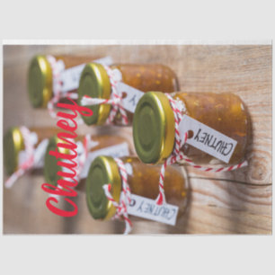 Homemade Chutney uienananananas cadeau Tissuepapier