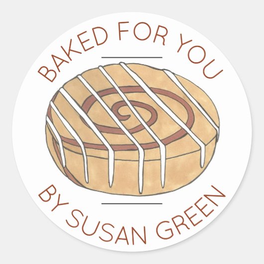 Homemade Cinnamon Rolls heeft voor jou een vlek ge Ronde Sticker (Voorkant)