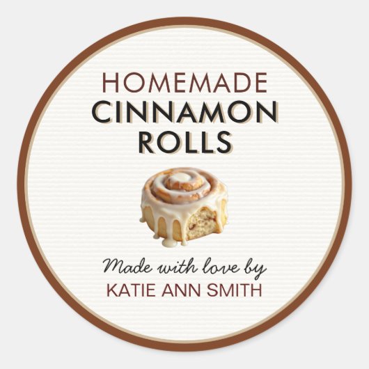 Homemade Cinnamon Rolls Label With Love Stickers (Voorkant)