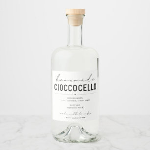 Homemade Cioccocello Chocolade Cello-etiket Likeurfles Etiket
