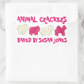 Homemade Circus Animal Crackers Cookies gebaand do Rechthoekige Sticker (Tas)