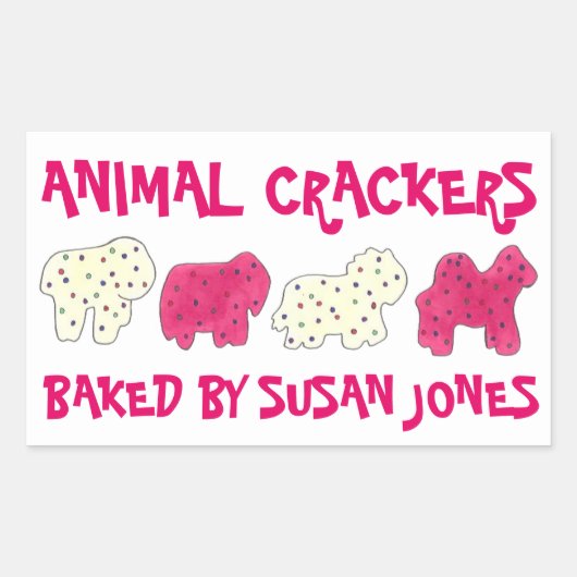 Homemade Circus Animal Crackers Cookies gebaand do Rechthoekige Sticker (Voorkant)