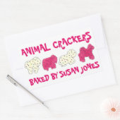 Homemade Circus Animal Crackers Cookies gebaand do Rechthoekige Sticker (Envelop)