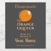 Homemade Cocktail Oranje Liqueur Jouw naam Chalk Wijn Etiket (Enkel label)