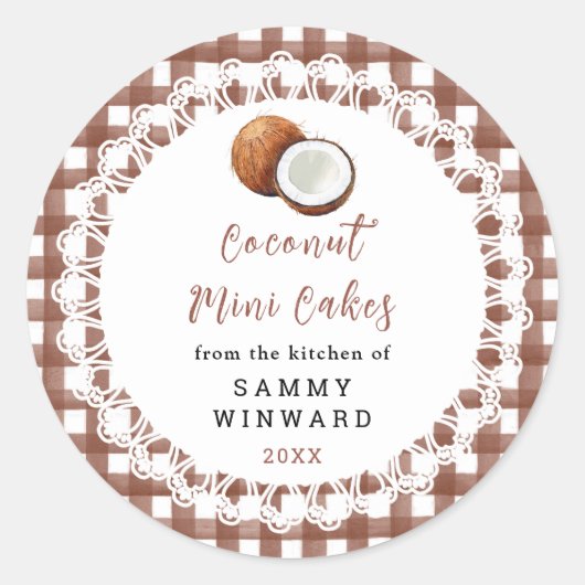 Homemade Coconut Mini Cakes Label (Voorkant)
