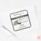 Homemade Coconut Moonshine Vierkante Sticker (Envelop)