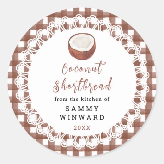 Homemade Coconut Shortbread Label (Voorkant)