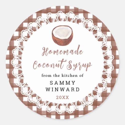 Homemade Coconut Syrup Label (Voorkant)