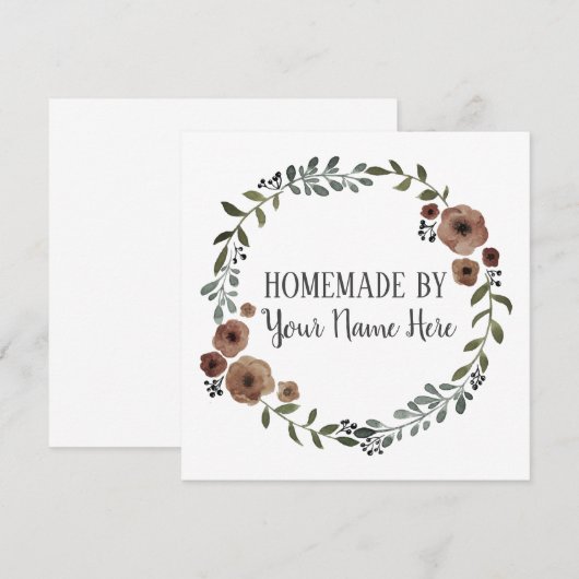 Homemade Cookie Cake  Craft Floral Wreater Bedankkaart (Voorkant / Achterkant)