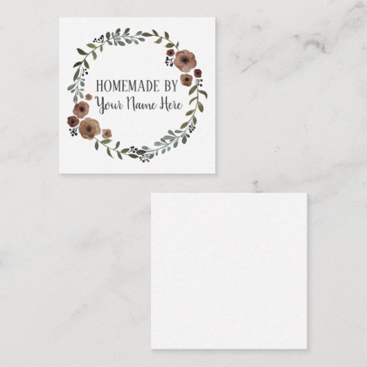 Homemade Cookie Cake  Craft Floral Wreater Informatiekaartje (Voorkant / Achterkant)