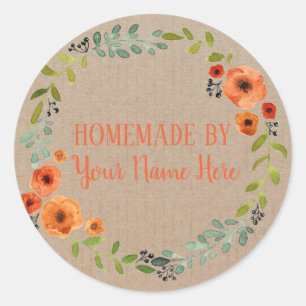 Homemade Cookie Cake  Craft Floral Wreater Ronde Sticker