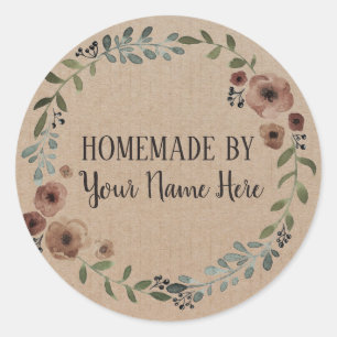 Homemade Cookie Cake  Craft Floral Wreater Ronde Sticker