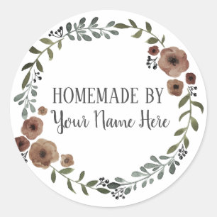 Homemade Cookie Cake  Craft Floral Wreater Ronde Sticker