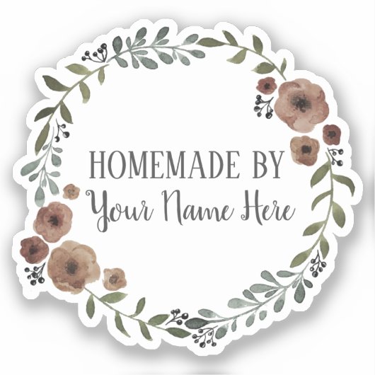 Homemade Cookie Cake  Craft Floral Wreater Sticker (Voorkant)